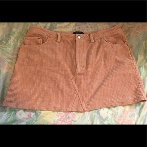 Blush pink corduroy skirt